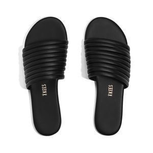 NWT TKEES Caro Black Slides Size 9